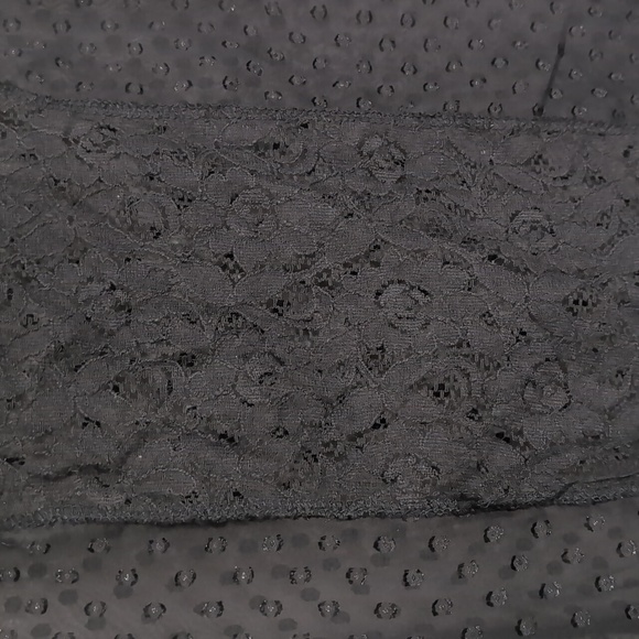 Fresh Brewed Black Sheer Lace Front Blouse Size Extra Large - Picture 3 of 4